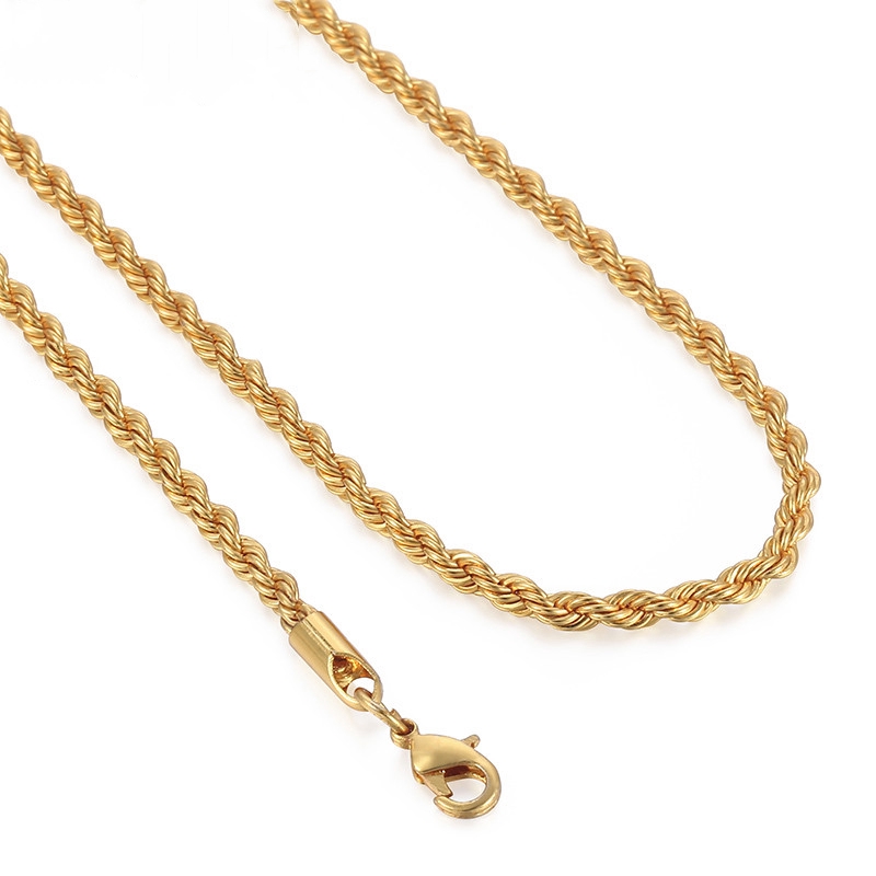 Vnox 18K Gold Rope Chain Necklace Twist Choker Necklace Rope Necklace