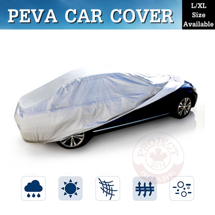 ผ้าคลุมรถยนต์หนาพิเศษ PEVA Car Cover Size L/XL ขนาด 4.8*1.75*1.2 ม. (สี