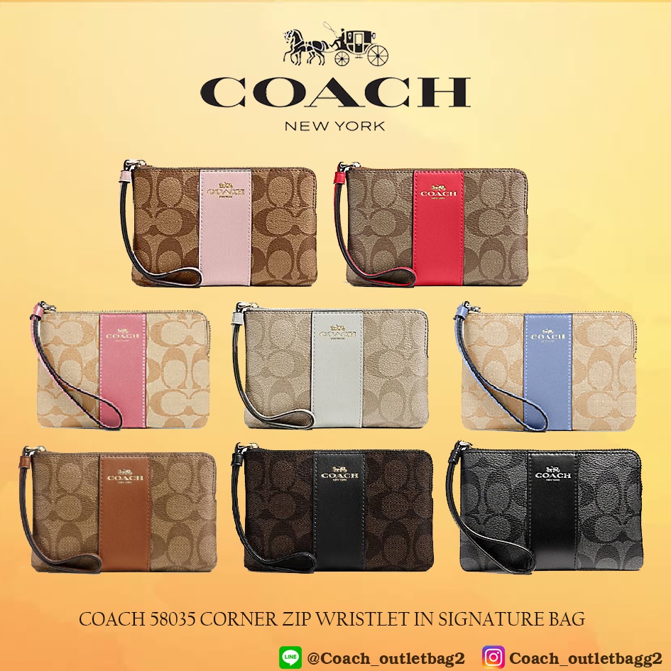 COACH 58035 CORNER ZIP WRISTLET Shopee Thailand