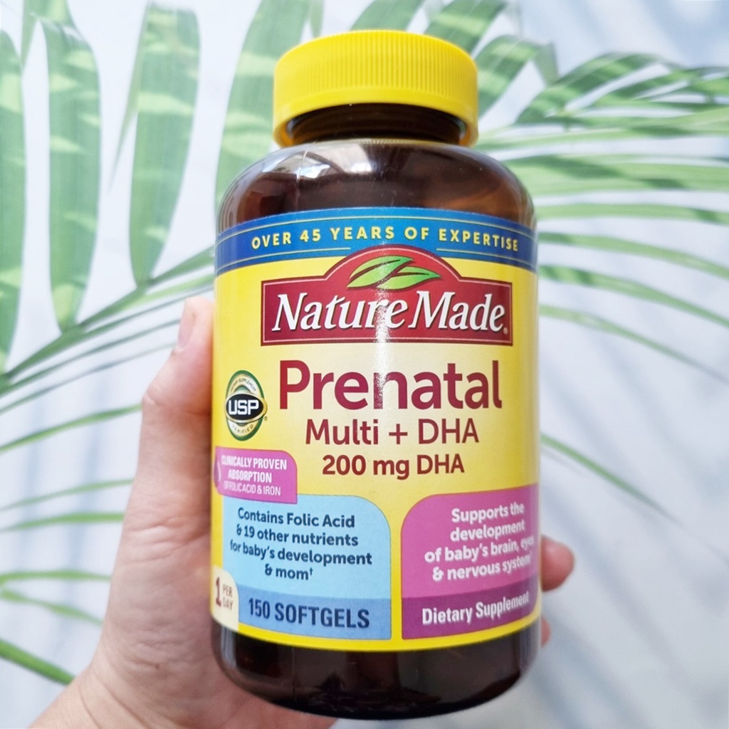 Prenatal Multi + 200 mg DHA 150 Softgels (Nature Made) วิตามินเตรียมตัว