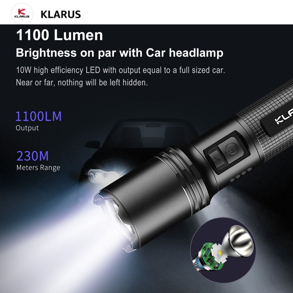 Klarus A1 HighPerformance Tactical Flashlight Shopee Thailand