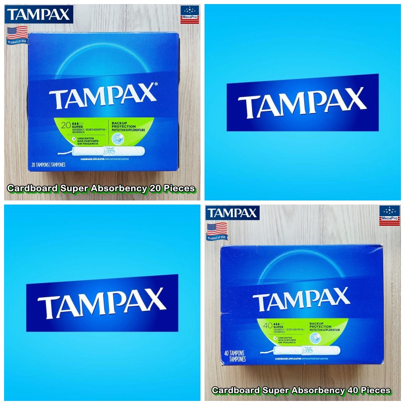 Tampax® Cardboard Super Tampons 20, 40 Count ผ้าอนามัยแบบสอด สำหรับวัน