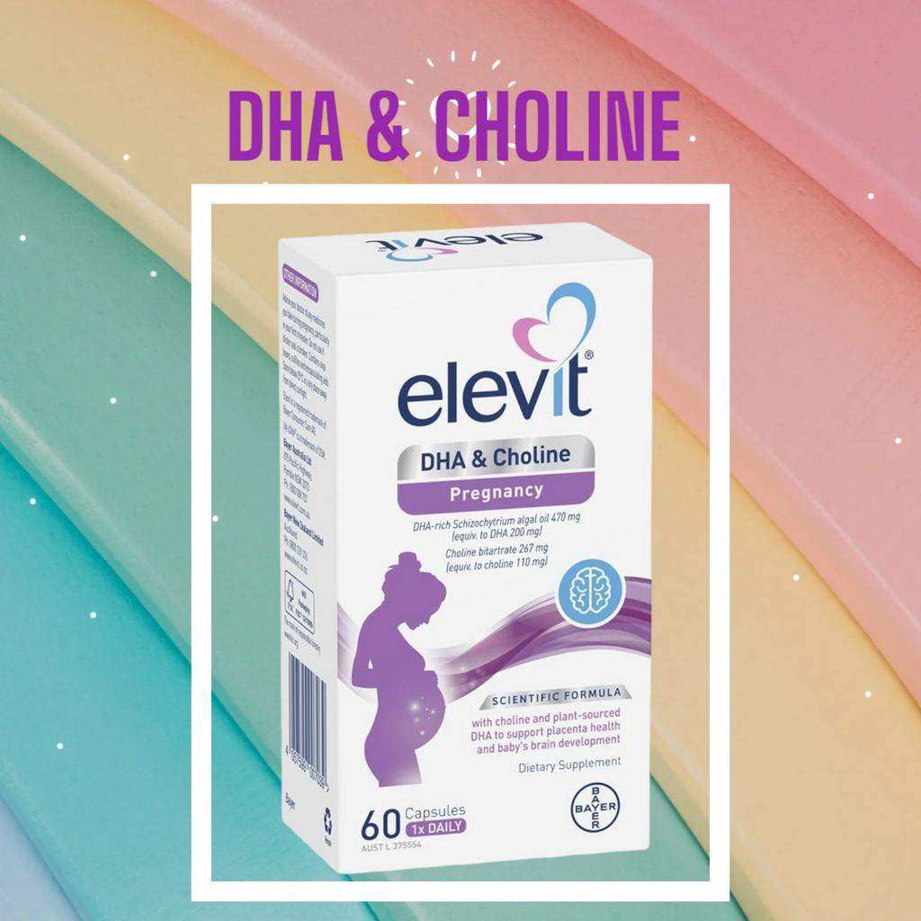 Elevit DHA + Choline Pregnancy 60 Capsules ผลิตในออสเตรเลีย Shopee