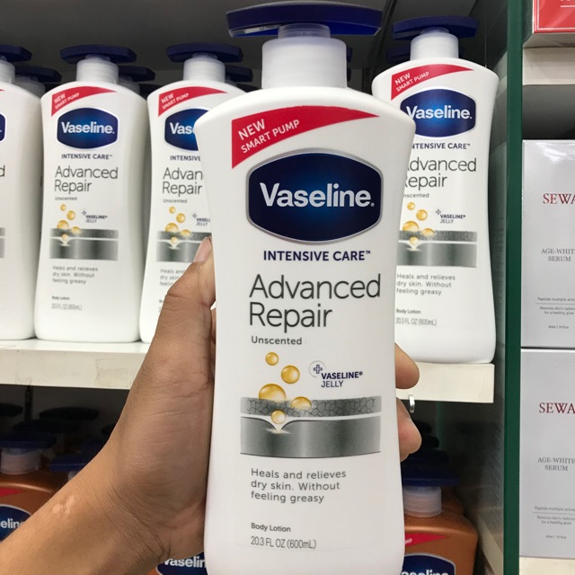 Vaseline intensive care advanced repair unscented body lotion 600 ml
