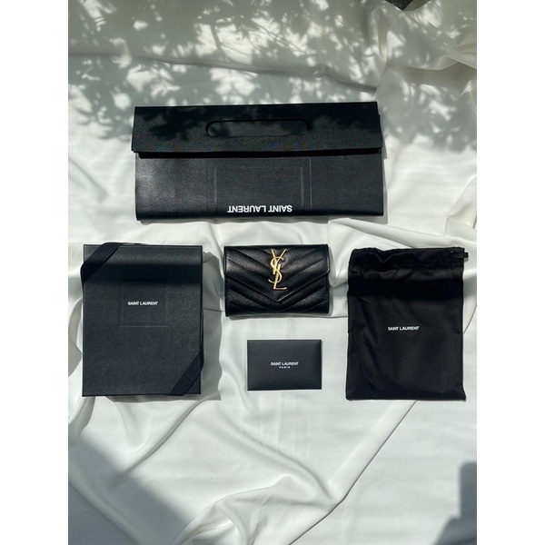 YSL Envelope Wallet GHW ปี2021 กระเป๋าสตางค์YSL สีดำ Shopee Thailand