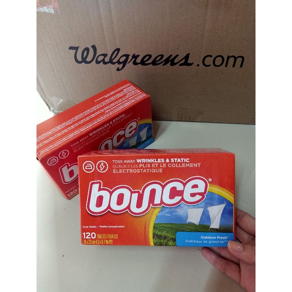 Bounce Fabric Softener and Dryer Sheets, Outdoor Fresh ขนาด 120ชิ้น