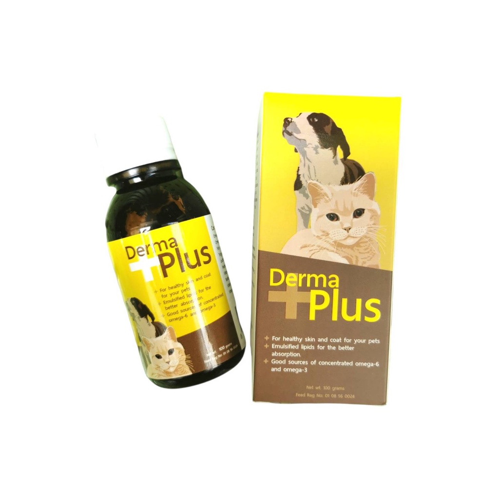 Derma Plus 100ml.อาหารเสริมบำรุงขนและผิวหนัง บำรุงขนสุนัขและแมว