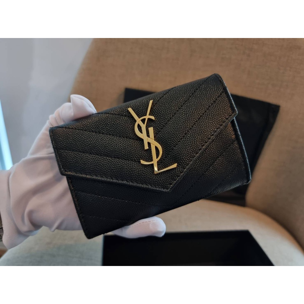 used!!!! YSL WALLET Black Shopee Thailand
