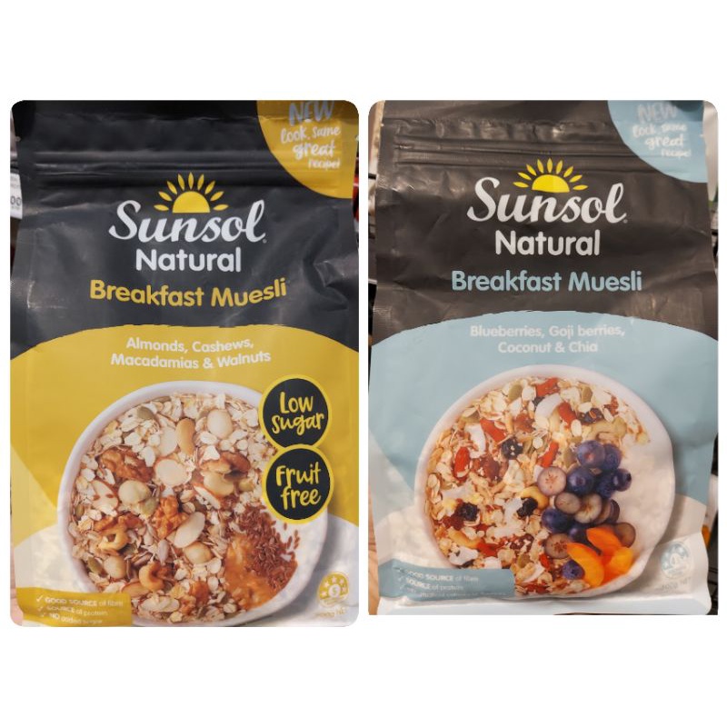 พร้อมส่ง! Sunsol Natural Breakfast Muesli 500 g. ซันโซล มูสลี่ Shopee