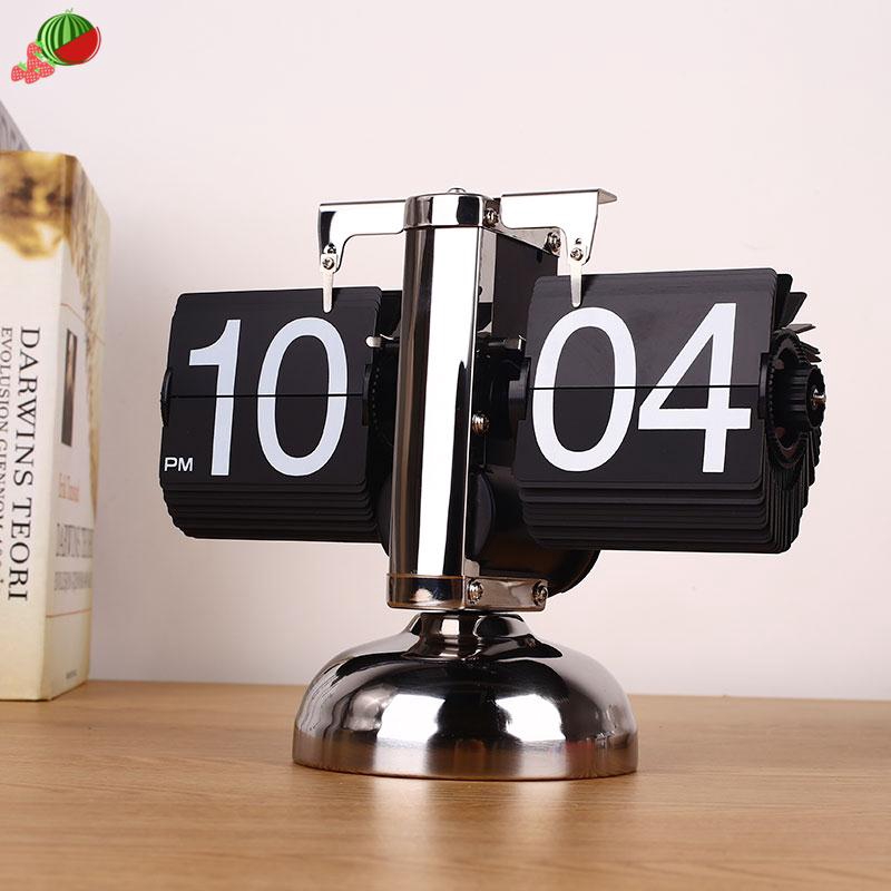 【High Quality】Retro Modern Digital Auto Flip Clock Down Single Stand