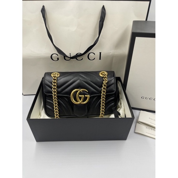 Gucci marmont size 22 สีดำ Shopee Thailand
