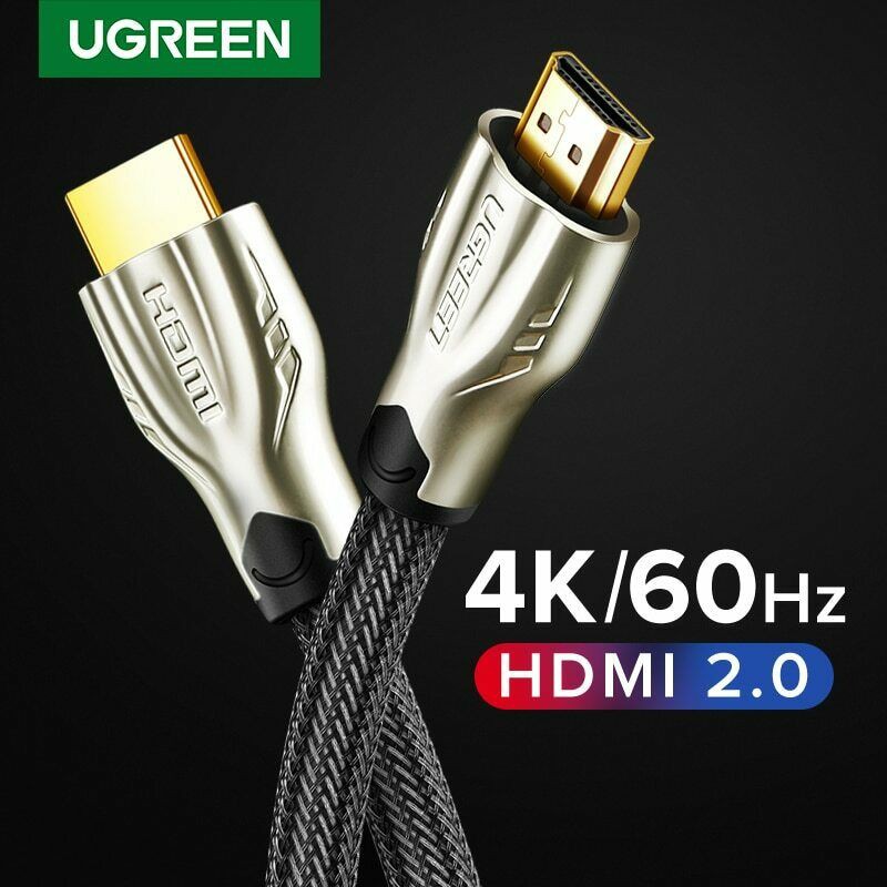 UGREEN (HD102 ,Nylon,Zinc Alloy) HDMI Cable Nylon Weaves with Zinc Alloy Metal Connector Support