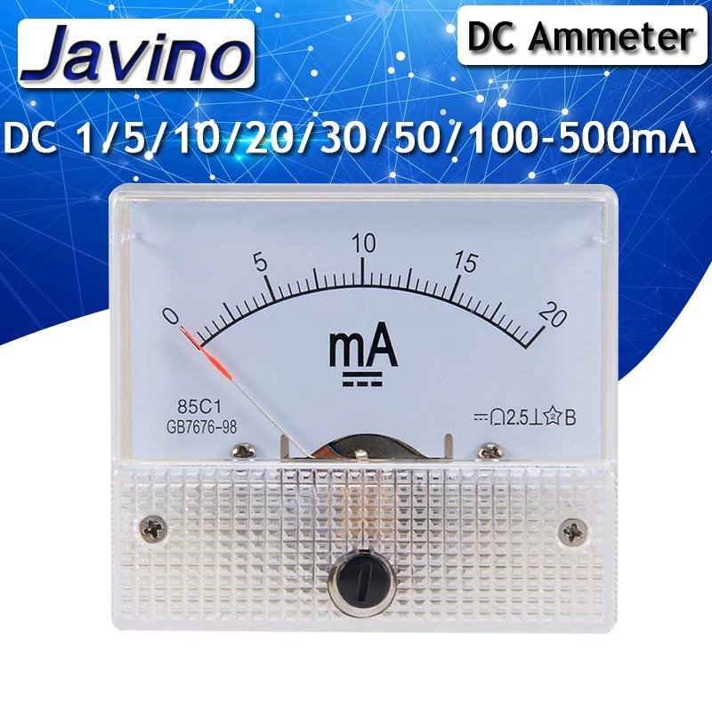 หม้อแปลงไฟฟ้า85C1-mA DC Analog Current Meter Panel Meter Gauge 1/5/10