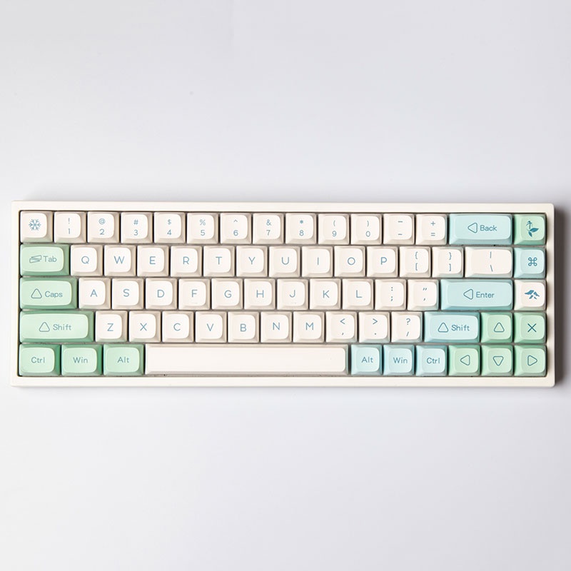 ice crystal mint keycaps XDA profile DyeSublimation PBT keycap 132keys