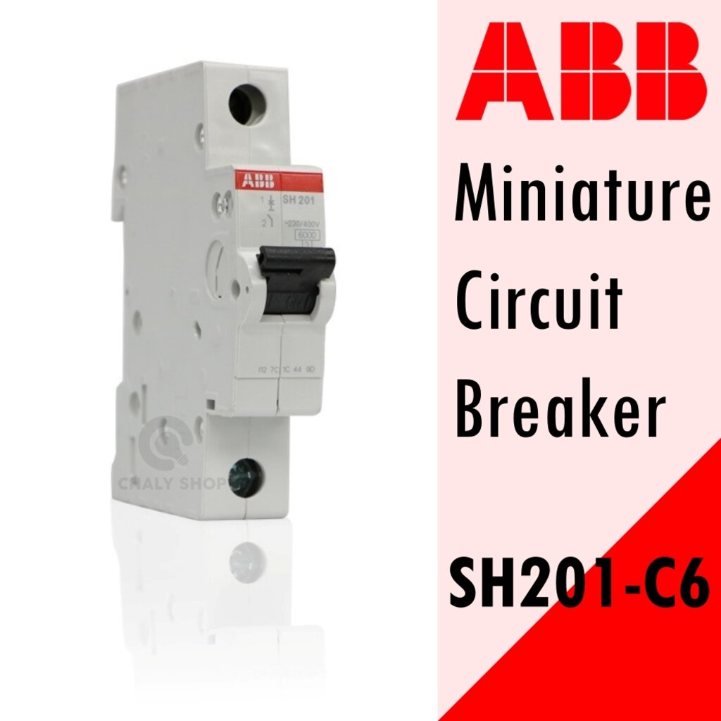 ABB SH201C6 MINIATURE CIRCUIT BREAKERS ( MCBS ) เซอร์กิตเบรกเกอร์ 6Amp
