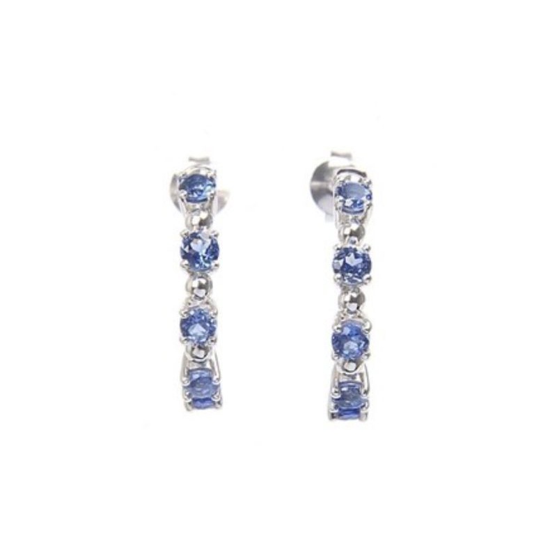 Esco Jewelry ต่างหูเงิน 925ต่างหูพลอยไพลินสังเคราะห์ (synthetic