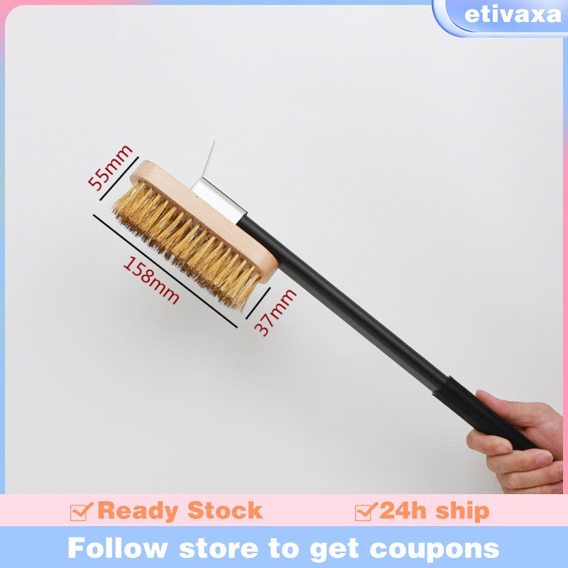 Bakery Barbeque Oven Brush with Scraper Grill Bristled Cleaning Cleaner