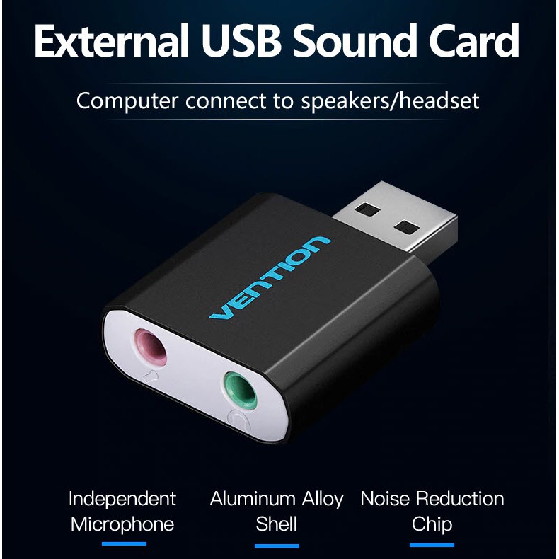 Vention (VABS) External USB Sound Card USB To 3.5mm headphone Adapter Audio Card For Mic