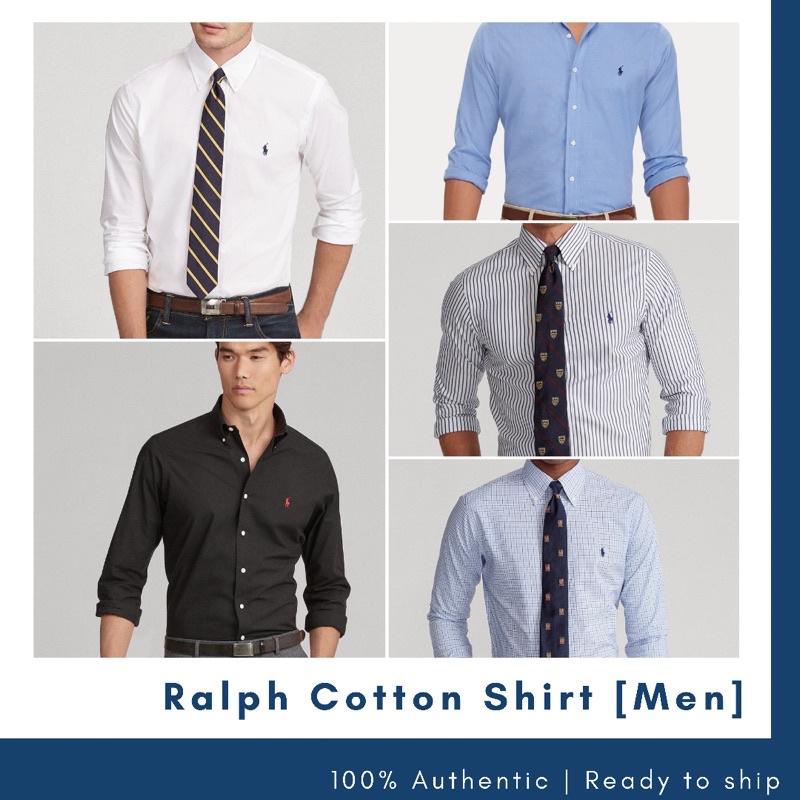 [Men size ] Ralph lauren Cotton Shirt 100% Authentic | Shopee Thailand
