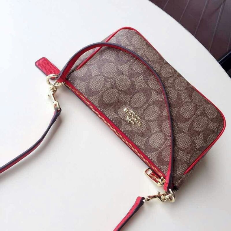 Coach Messico Top Handle Pouch In Signature Coated Canvas Shopee Thailand
