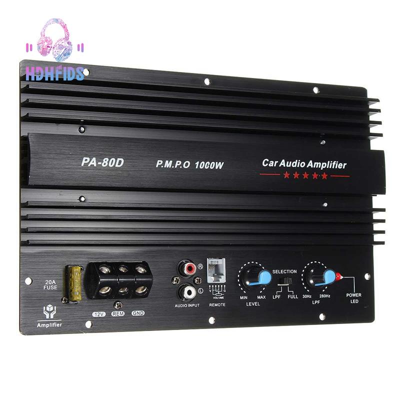 PA80D 12V 1000W Car Audio High Power Amplifier Amp Board Powerful Subwoofer Bass Amp Car Player