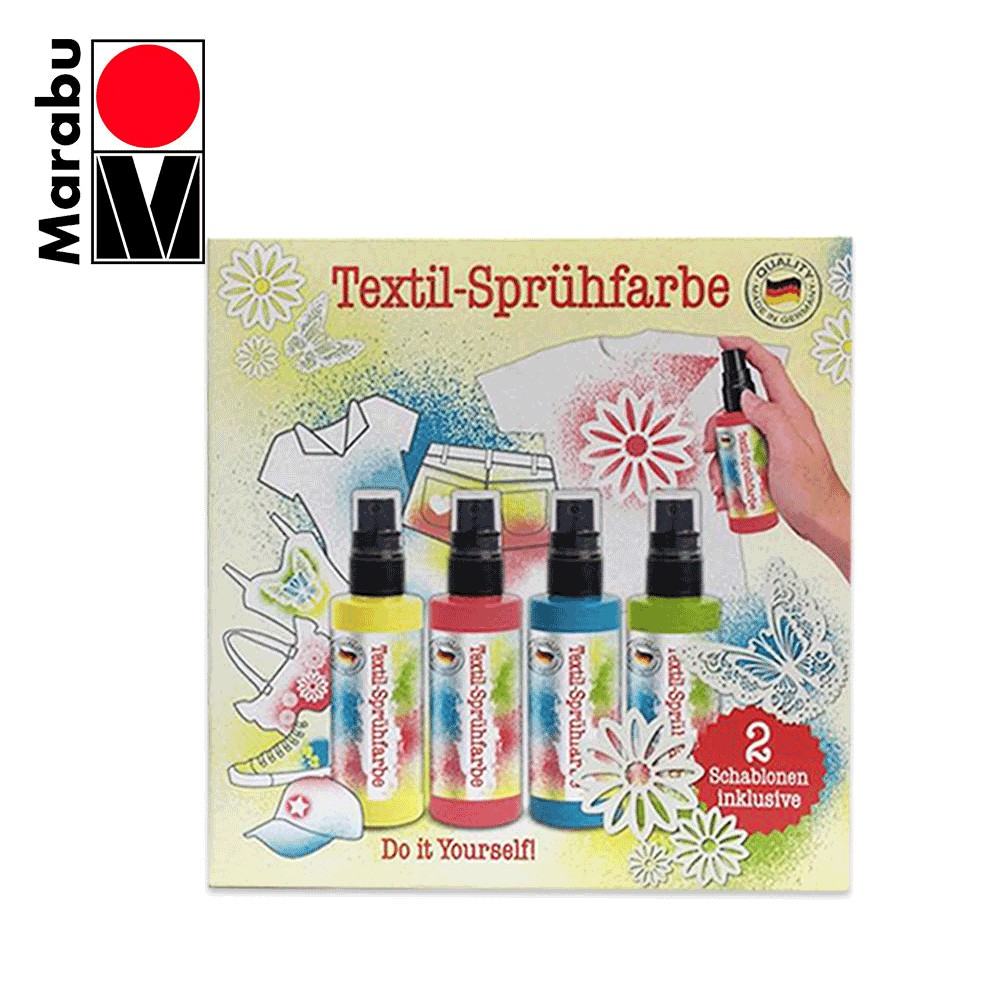 Marabu Textile Fashion spray set 4x50ml. (ชุดแฟชันสเปรย์มาราบู สำหรับ