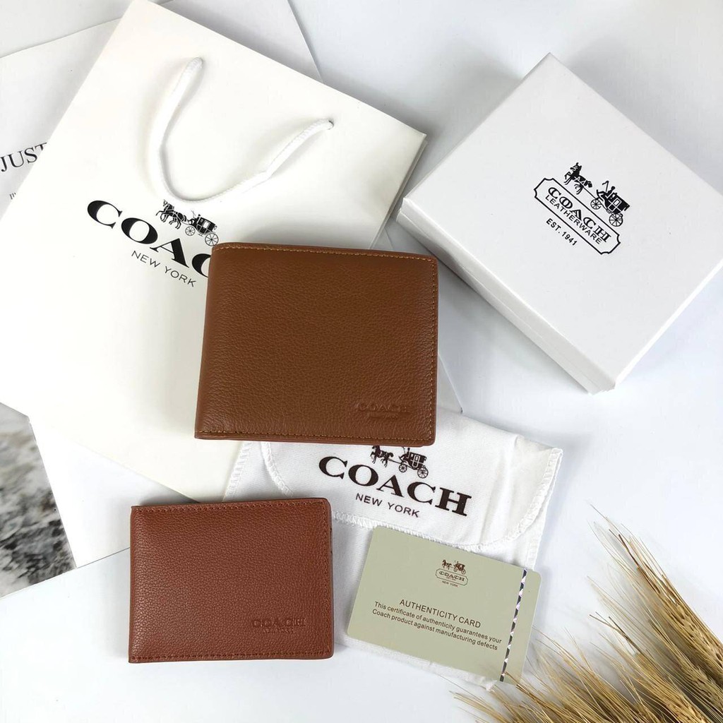 COACH Compact ID Wallet in Sport Calf Leather Shopee Thailand