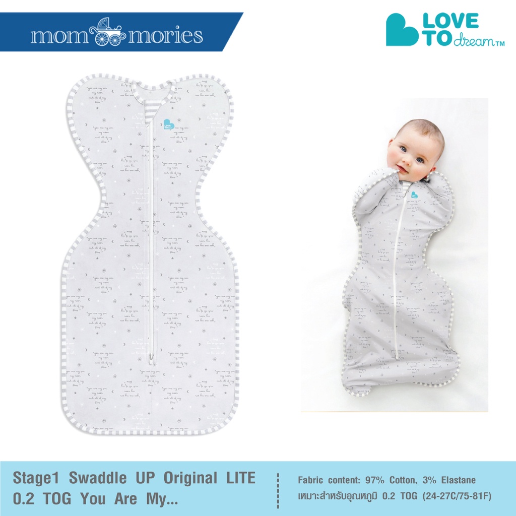 Love To Dream ผ้าห่อตัวเด็กแรกเกิด Stage1 Swaddle UP™ Lite You Are My