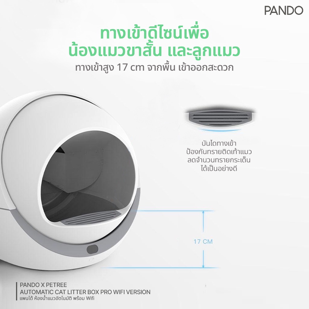 PANDO X Petree Automatic Cat litter box Pro Wifi ห้องน้ำเเมวแบบอัตโนมัติ รุ่น 1 Shopee Thailand