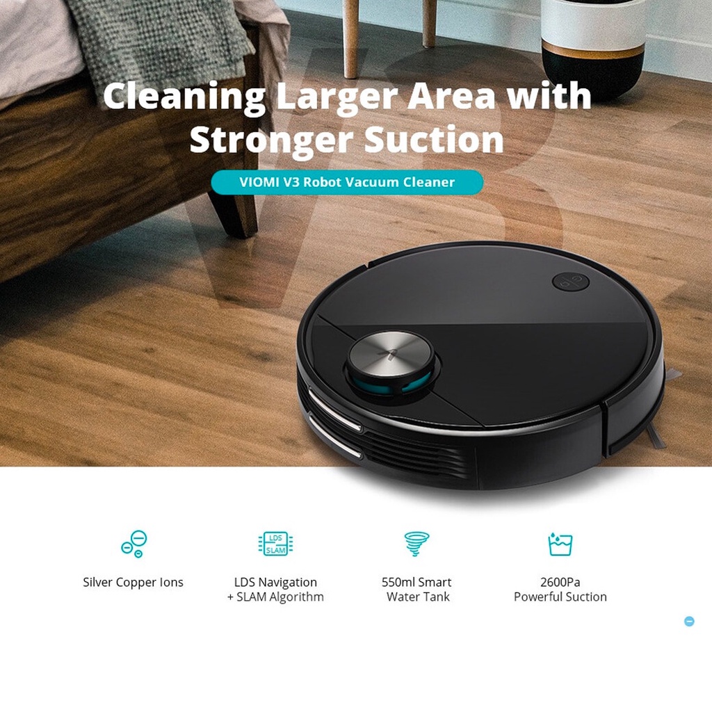 Viomi Robot Vacuum Cleaner V3 หุ่นยนต์ดูดฝุ่นอัจฉริยะ เครื่องดูดฝุ่น ทำ