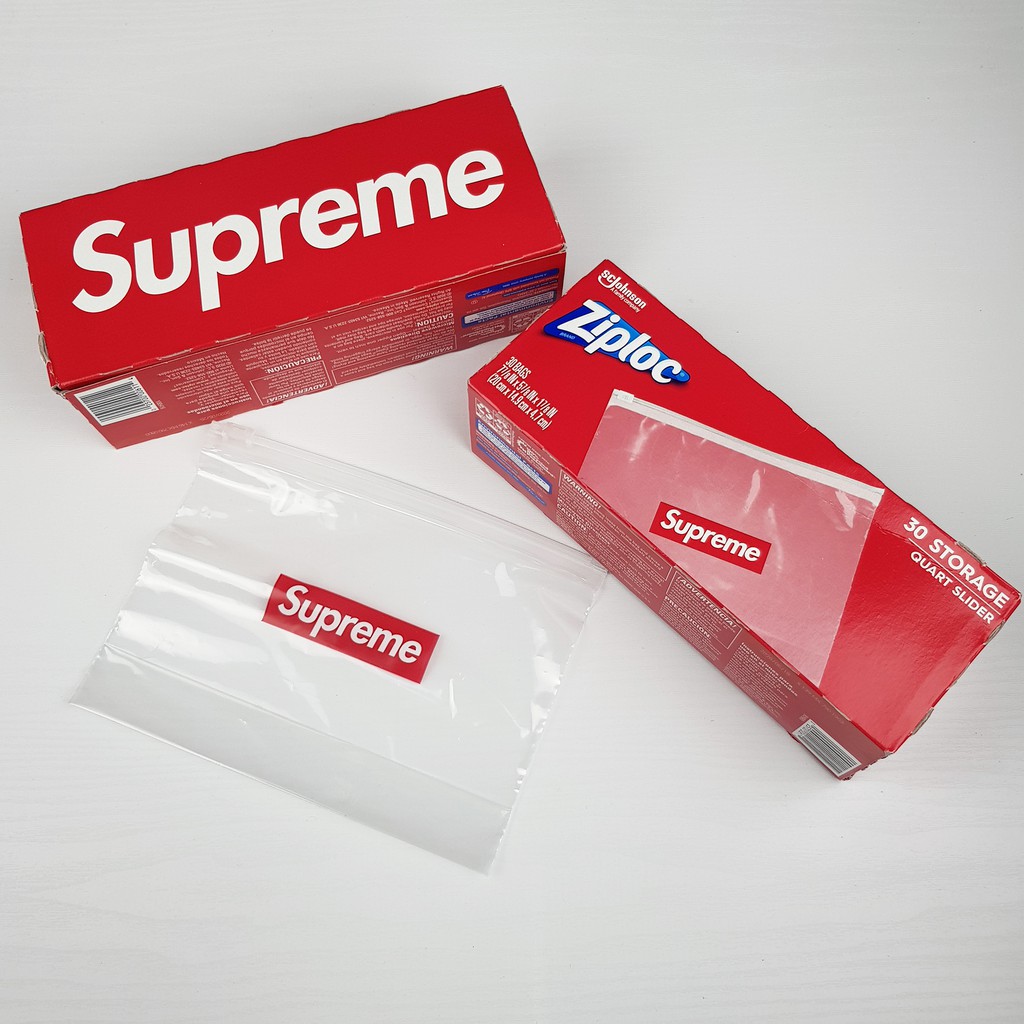 ถุงซิปล็อค Supreme Ziploc Bags ถุงซิปล็อคซูพรีม 1 ใบ (ของแท้) Shopee Thailand
