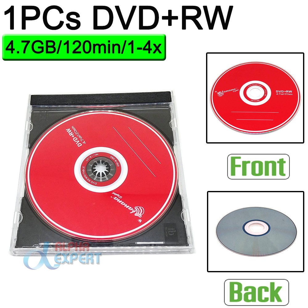 1PCs DVD+RW Blank discs Recordable Rewritable compact disc 4.7GB/120min