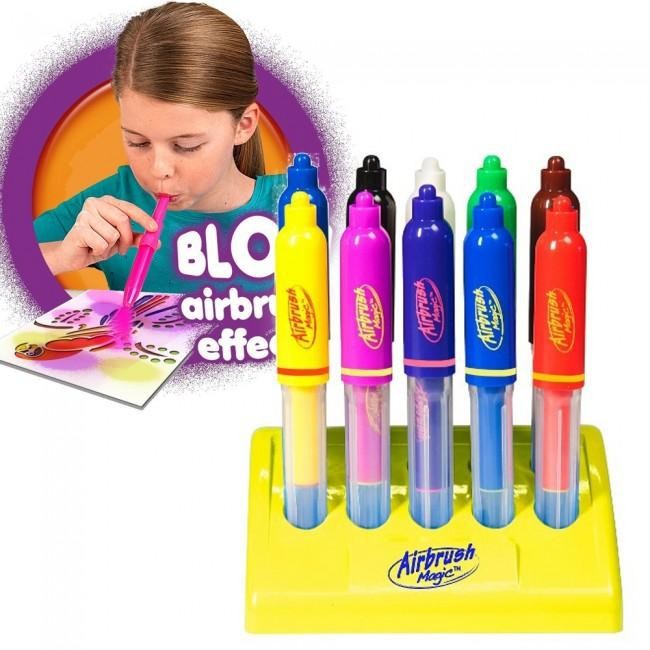 ชุดปากกาพ่นสี Airbrush Magic Pens แบบ10สี พร้อมอุปกรณ์ รุ่น Airbrush