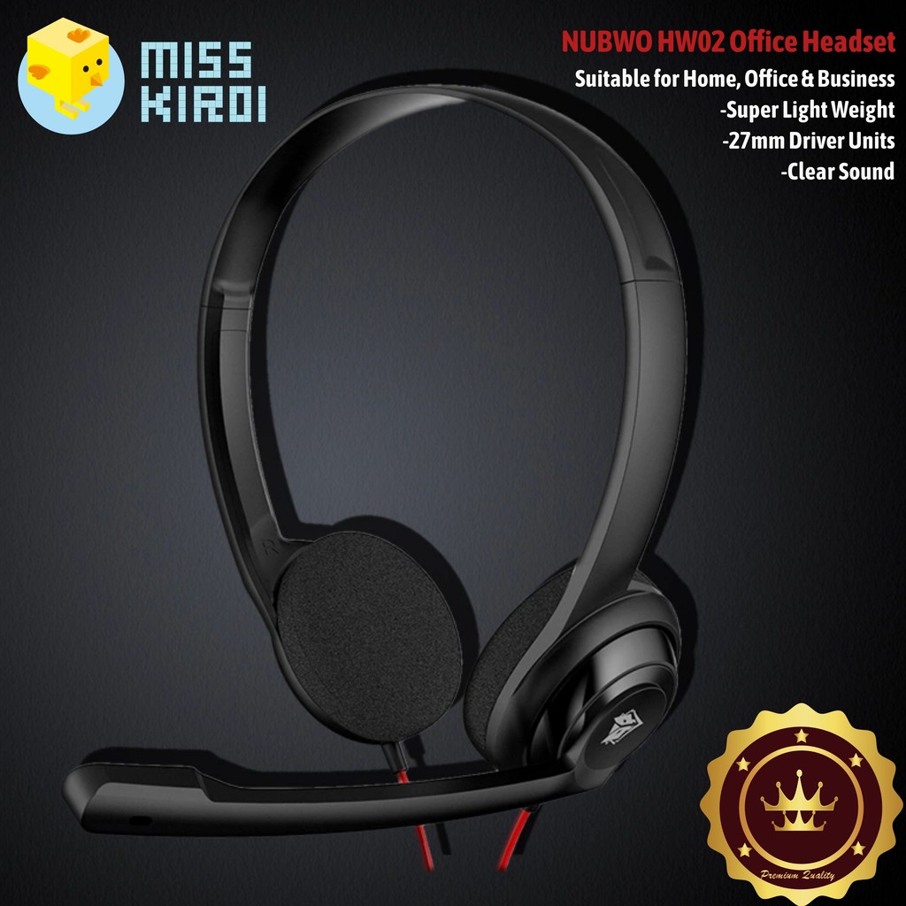 NUBWO รุ่น HW02 Headset หูฟังแบบครอบหู for Office Business for Zoom Skype Light Weight แฟนเทค