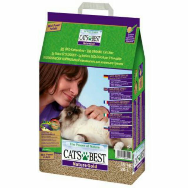 Cat's best nature gold ทรายเปลือกไม้สนอัดแท่ง สีม่วง 20 ลิตร (10kg) Shopee Thailand