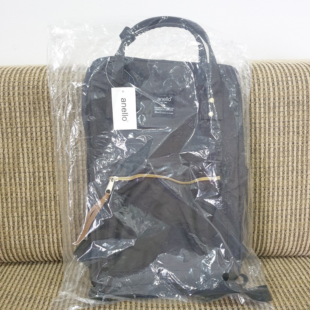 Anello รุ่น Regular Canvas Square Backpack สีดำ Shopee Thailand