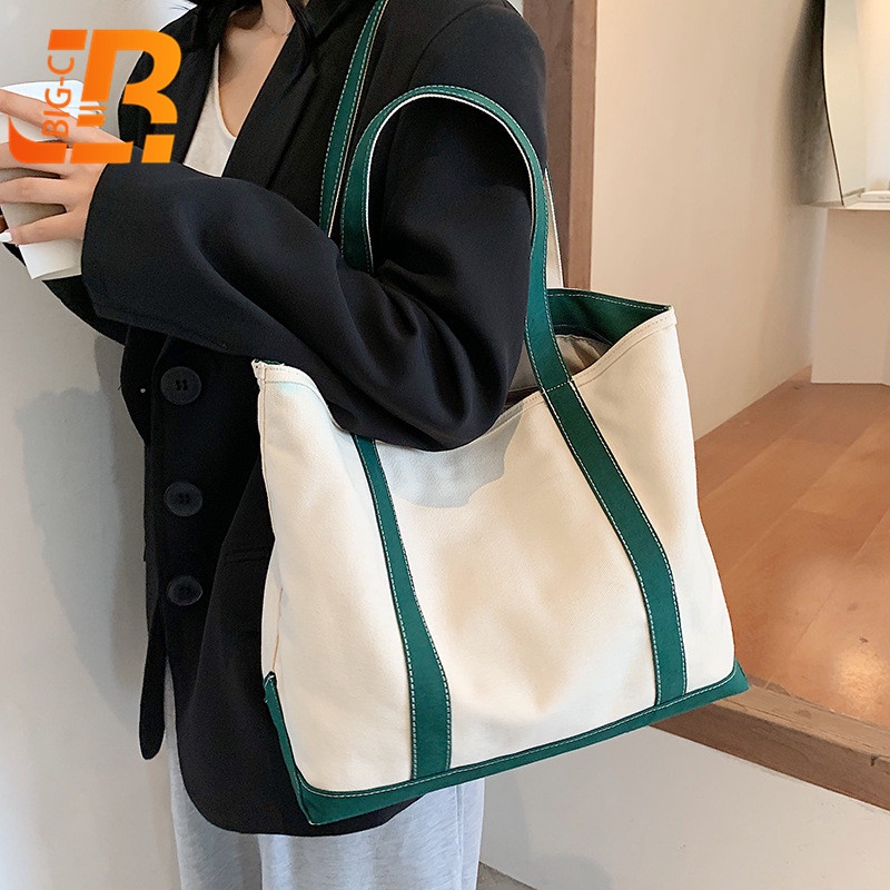 BIGC ใหม่เรียบง่ายความจุขนาดใหญ่หญิงกระเป๋าแบบพกพา tote bag Shopee