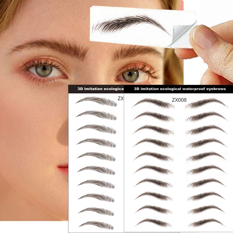 Magic 4D Hairlike Brown Black Eyebrow Tattoo Sticker / Waterproof