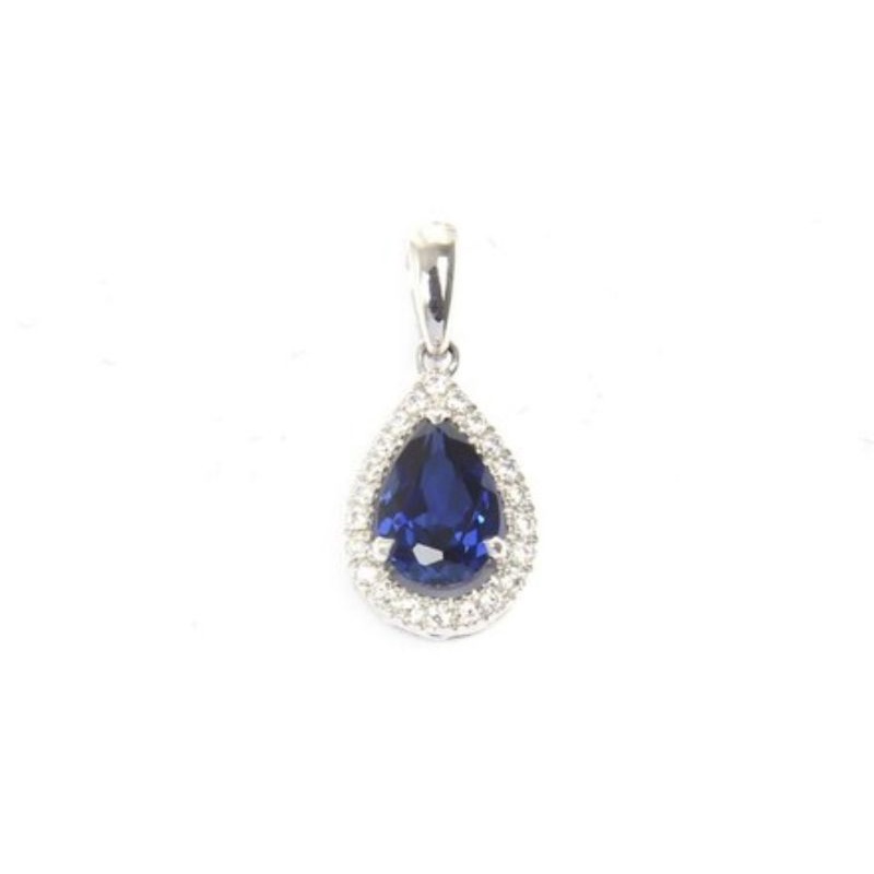 Esco Jewelry จี้เงิน 925 จี้พลอยไพลินสังเคราะห์ ( synthetic sapphire