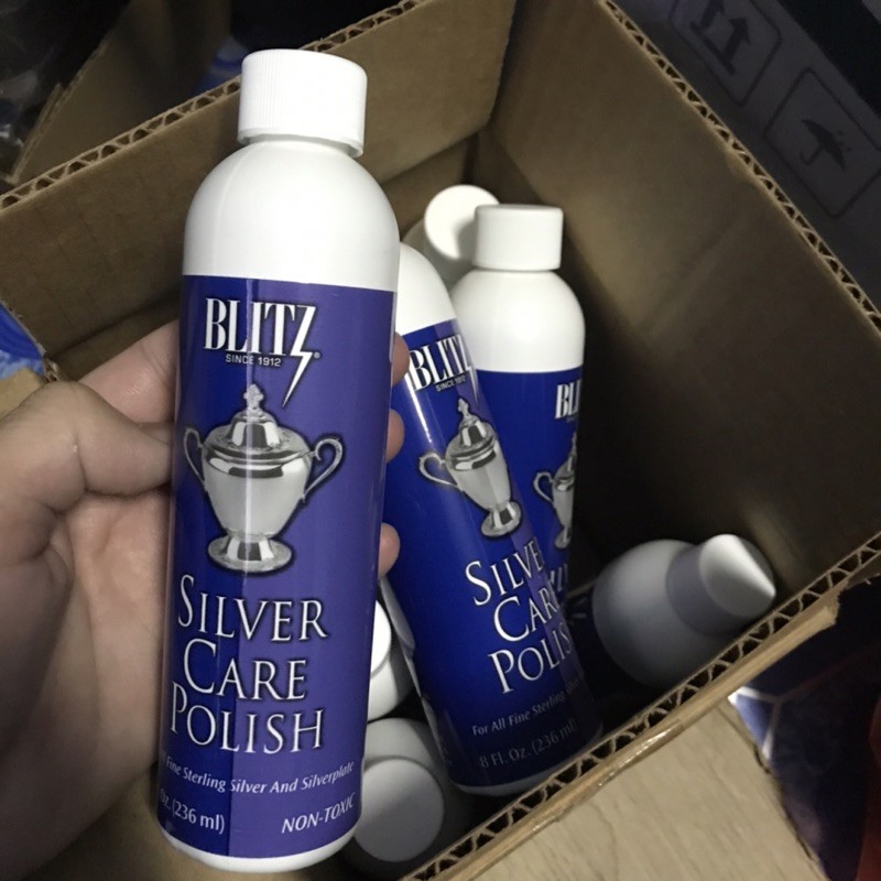 น้ำยาทำความสะอาดเครื่องเงิน Blitz ขนาด 236ml silver care polish