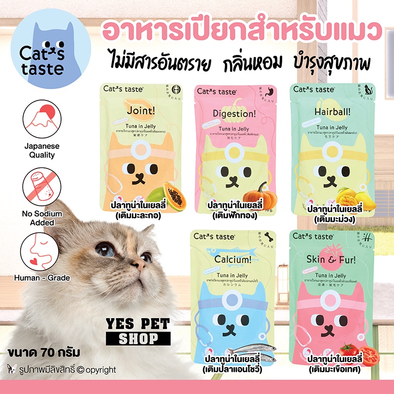 อาหารแมว อาหารเปียก Cat’s taste (สูตร Healthy รสปลาทูน่าในเยลลี่