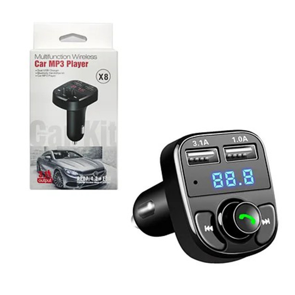 ชาร์ทรถ CAR KIT MP3 X8 Wireless car charger รุ่น Car X8 CAR MP3 PLAYER