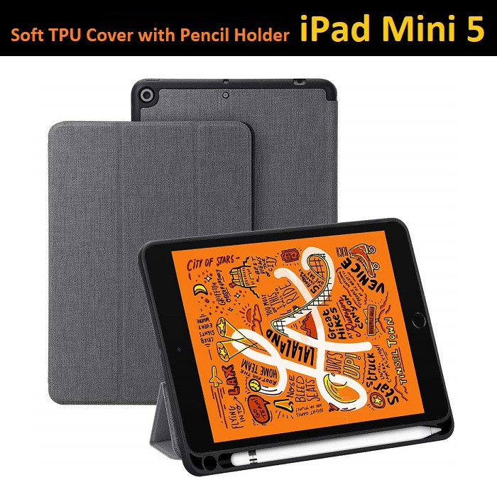 Qcase Case for iPad Mini 5 Case with Pencil Holder,Premium Trifold