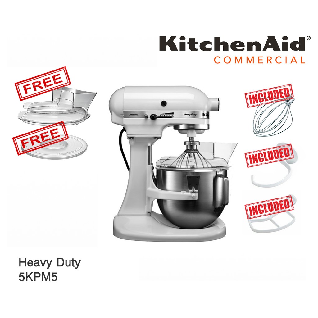 KitchenAid 5KPM5EWH Stand Mixer 5Qt. Heavy Duty WHITE Shopee Thailand