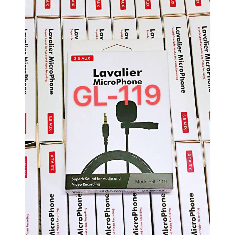 ไมค์ Lavalier Microphone GL119 ไมค์ไลฟ์สด ไมค์อัดเสียง ไมค์โทรศัพท์
