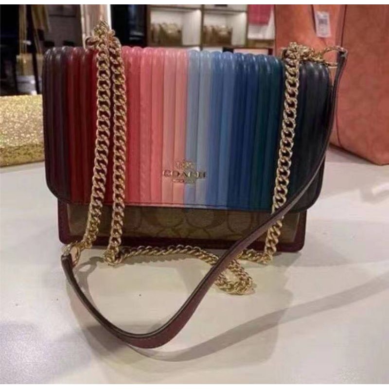 Coach KLARE CROSSBODY WITH RAINBOW LINEAR QUILTING (COACH C1446
