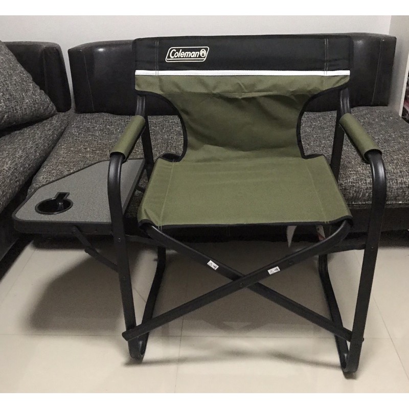 เก้าอี้ Coleman side table deck chair สี olive Shopee Thailand