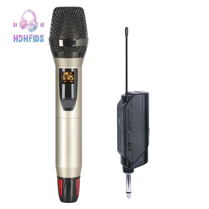 Wireless Microphone with Charging Receiver Handheld Microphone for