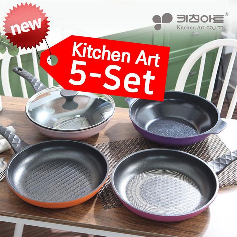 ข้อเสนอพิเศษ KitchenArt Arne Ceramic Frying pans Woks 5 Set / cooking