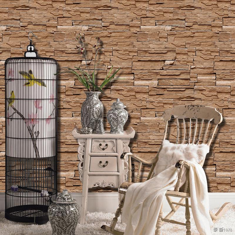 SA1031 Home Decor 3D PVC Wallpaper Brick Stone Rustic Effect Selfadhesive Guest Room Kitchen